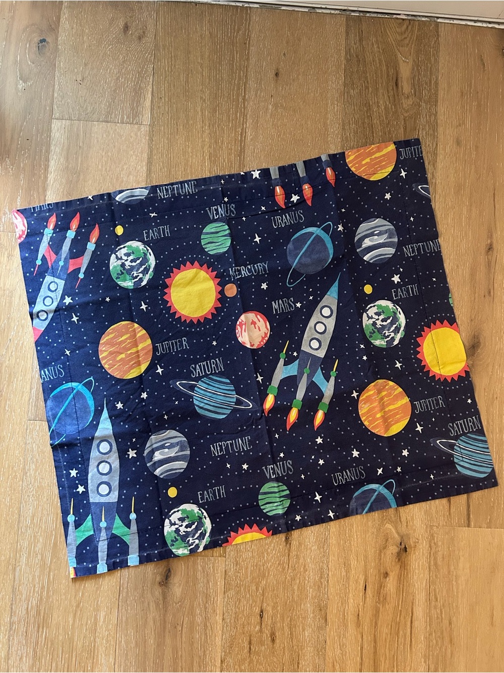 Pottery Barn Kids Navy Space Rocket Euro Shams 2, Duvet cover, flat sheet, fit